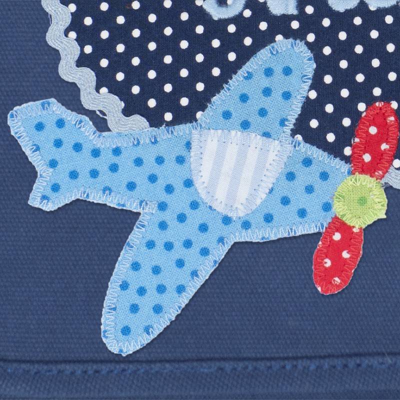 crêpes suzette Kindergartentasche mit Namen bestickt mit Hubschrauber