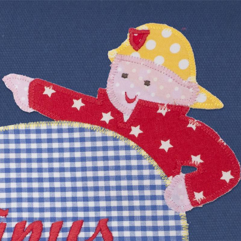 crêpes suzette Kindergartentasche mit Namen bestickt mit Feuerwehr