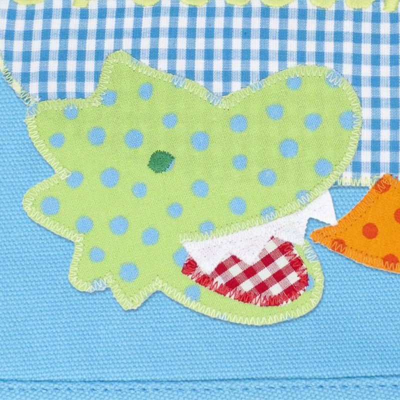 crêpes suzette Kindergartentasche mit Namen bestickt mit kleinem Drachen