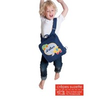 Kindergartentasche wandelbar zum Rucksack mit Namen bestickt. Rebellin Totenkopf