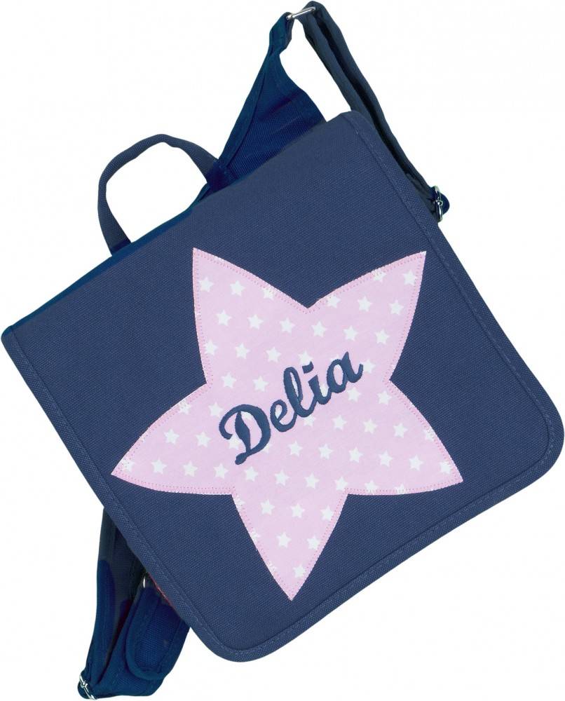 crêpes suzette Kindergartentasche mit Namen bestickt STERN