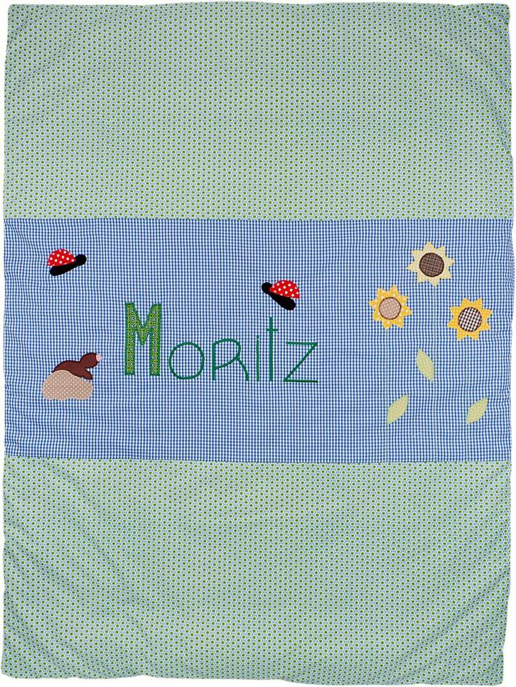 crêpes suzette Krabbeldecke, Bettwäsche, Namensdecke, Maulwurf – Größe: 70cm x 90cm