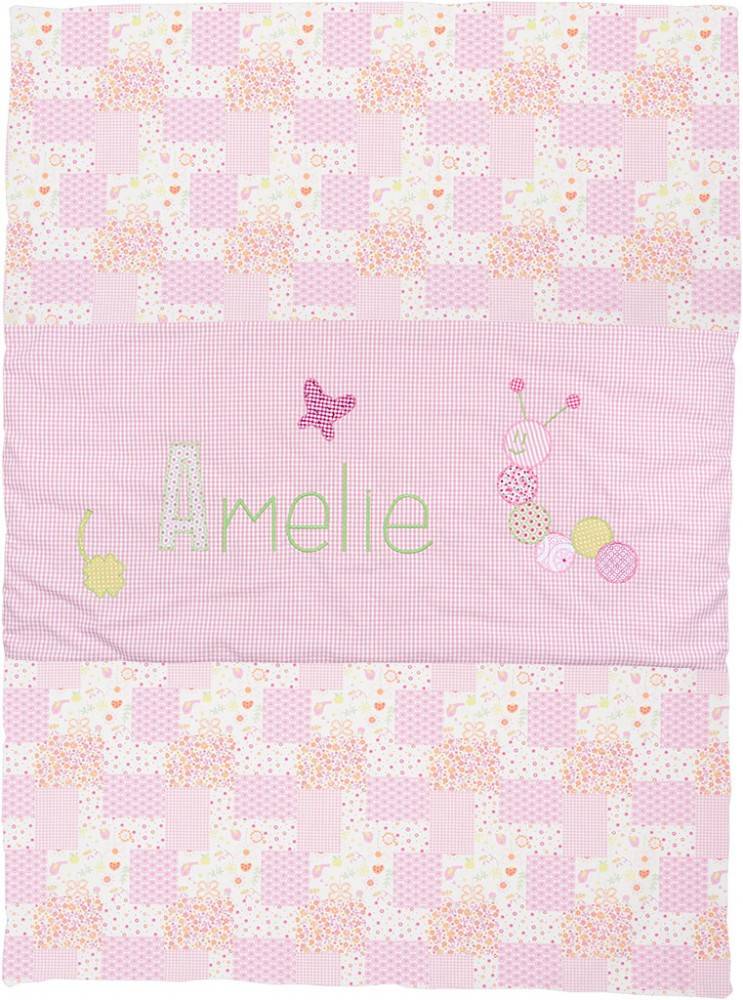 crêpes suzette Krabbeldecke mit Namen als Taufgeschenk – Größe: 70cm x 90cm