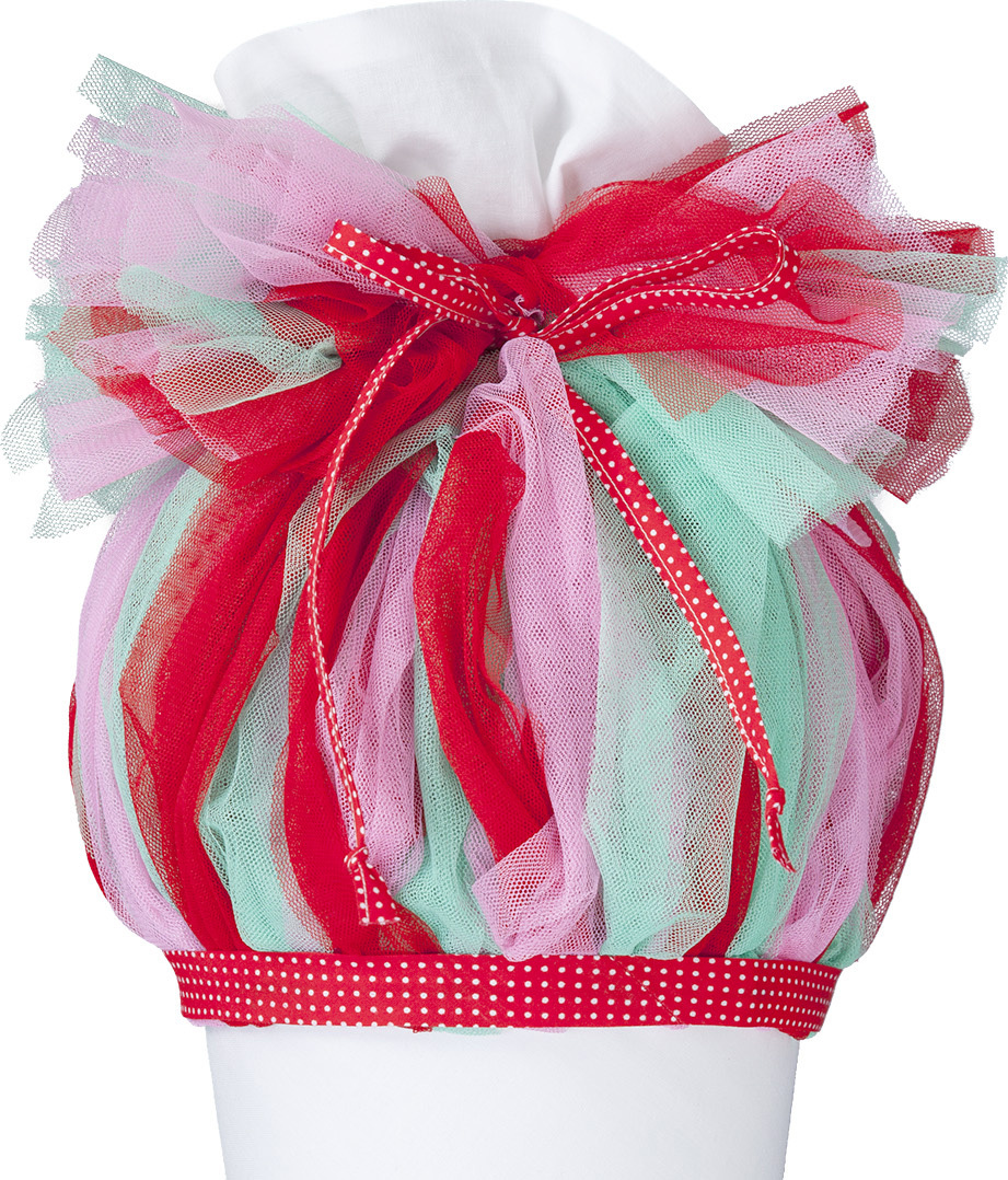crêpes suzette Tüll für Schultüte, Stoffschultüte Tüll, Farbe:  Rosa, Rot, Mint