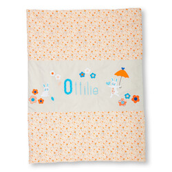 crêpes suzette Krabbeldecke mit Namen, Namensdecke, Babydecke, Hase