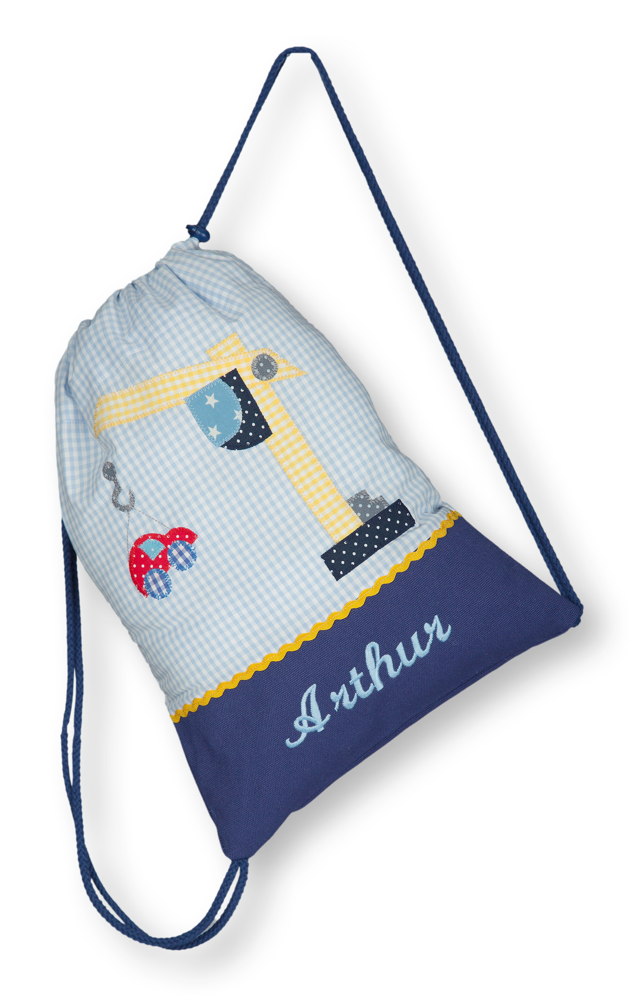 crêpes suzette Turnbeutel aus Stoff mit Motiven und Namensstick – Varianten: mit Motiv und Namensbestickung