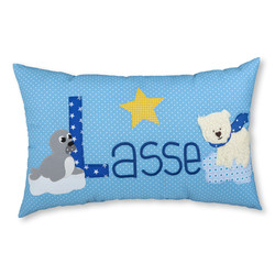 crêpes suzette Namenskissen mit einem plüschigen Eisbären