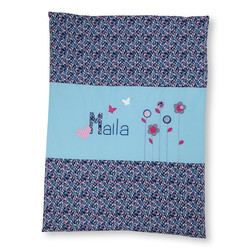 crêpes suzette Krabbeldecke mit Namen, Namensdecke, Babydecke, Blumen und Schmetterlinge