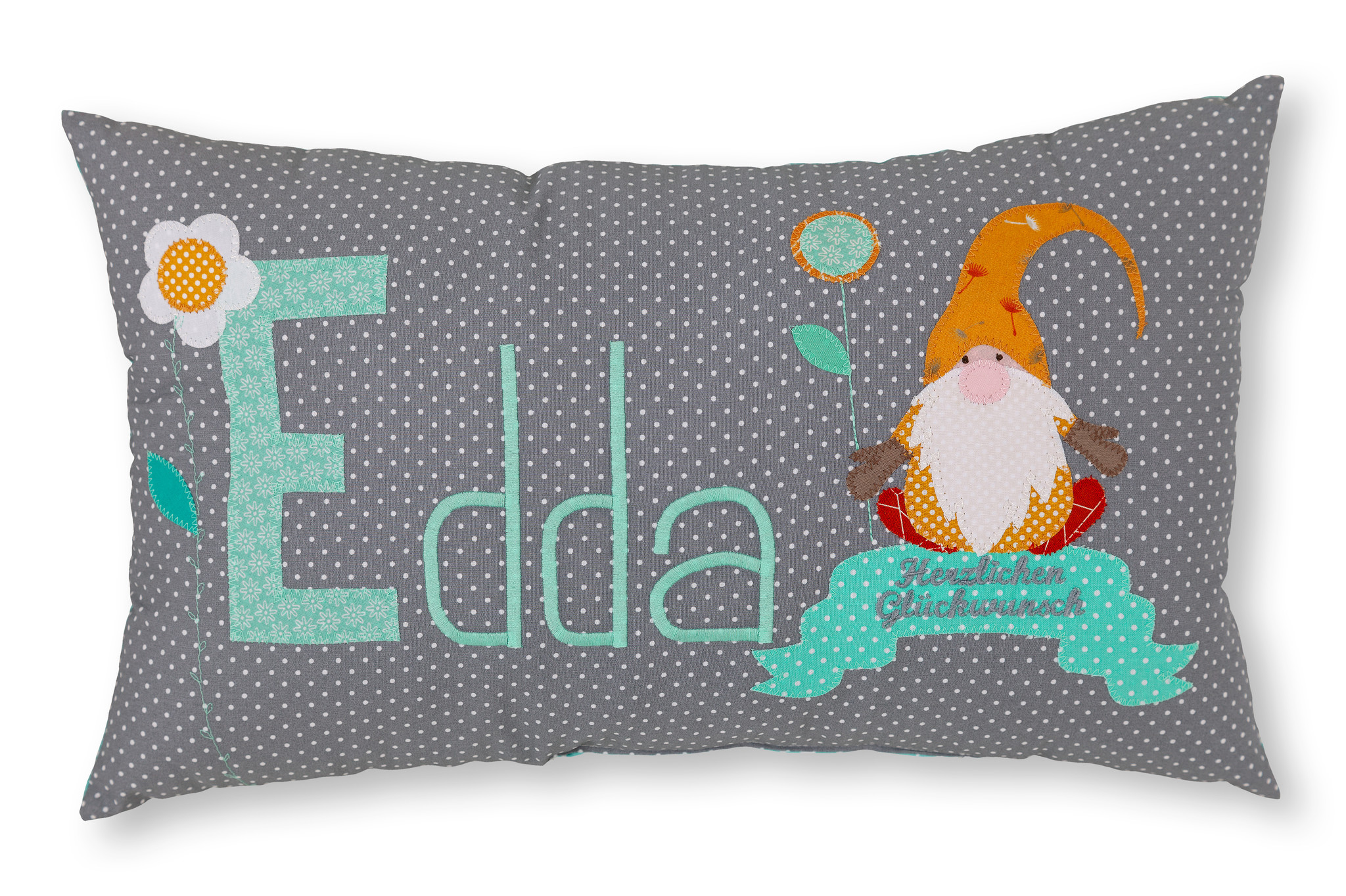 crêpes suzette Wichtelkissen als treuer Begleiter, bestickt mit Wunschnamen und kuschelweich