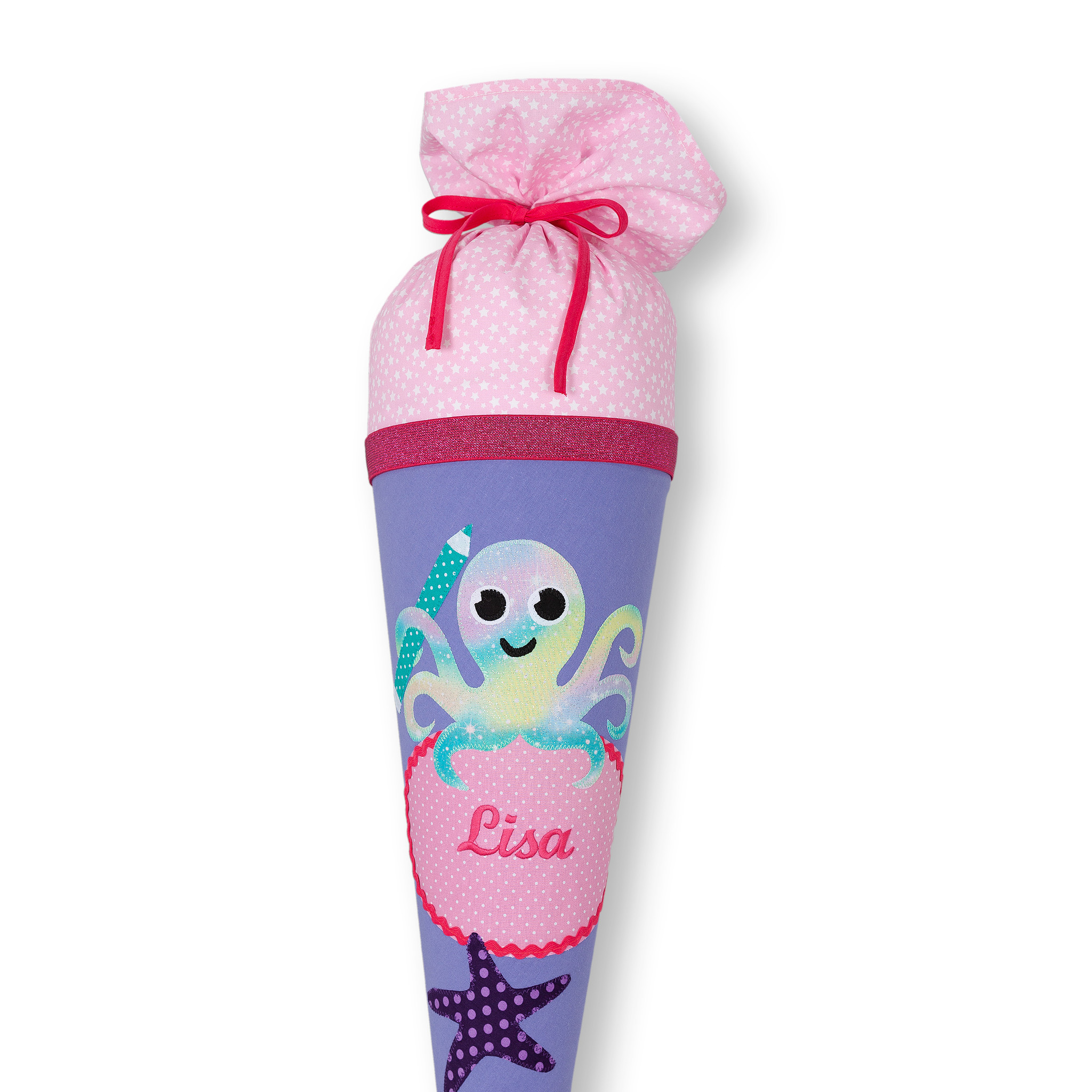 crêpes suzette Schultüte aus Stoff für eine unvergesslichen ersten Schultag in vielen Farben – Variante: mit Wunschnamen