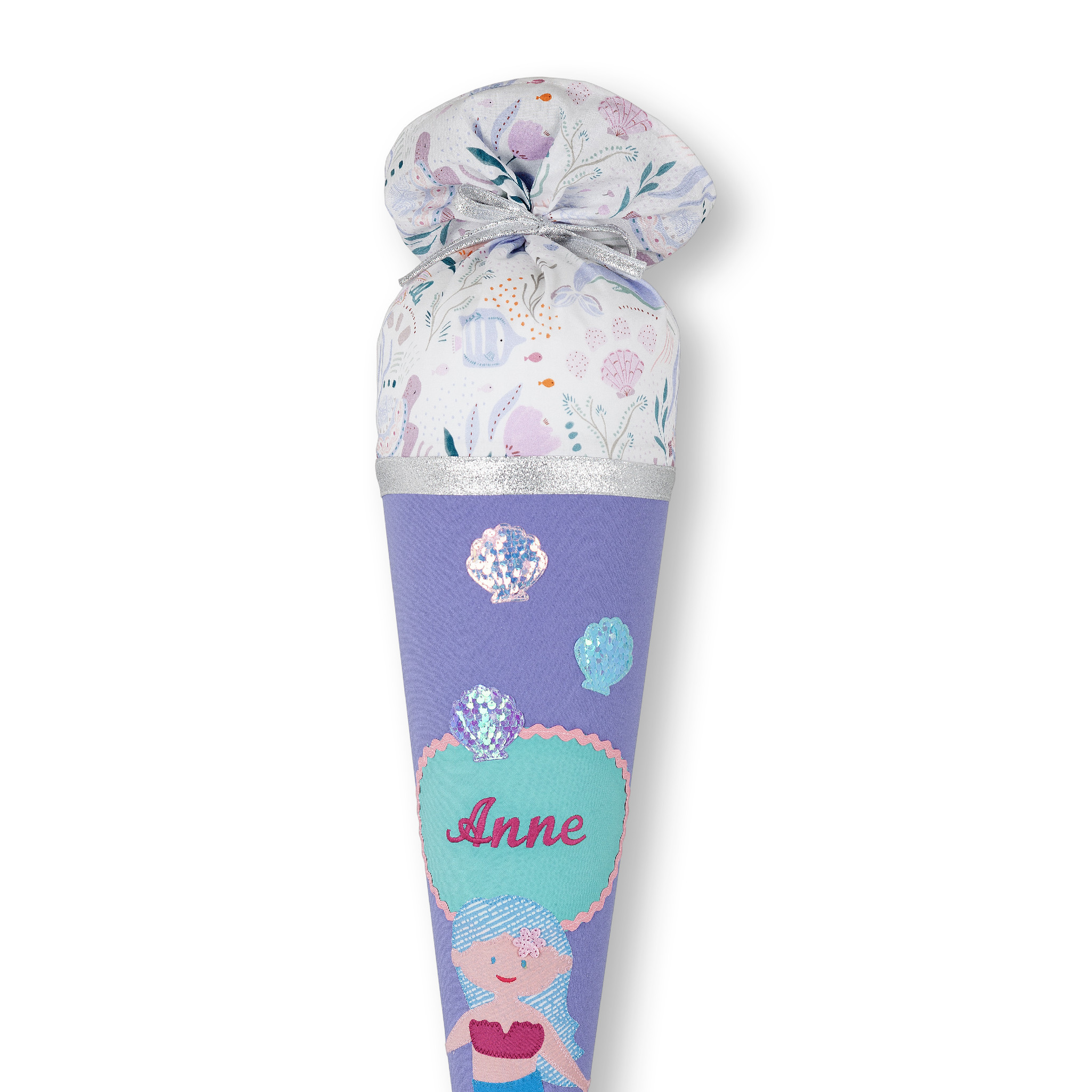 crêpes suzette Schultüte aus Stoff für einen unvergesslichen ersten Schultag in tollen frischen Farbtönen – Variante: mit Wunschnamen