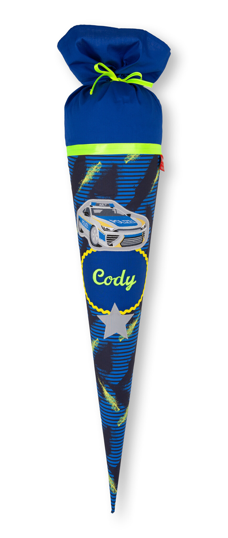 crêpes suzette Stoffschultüte Step by Step Police Car Cody, bestickt mit Deinem Wunschnamen – Variante: mit Wunschnamen