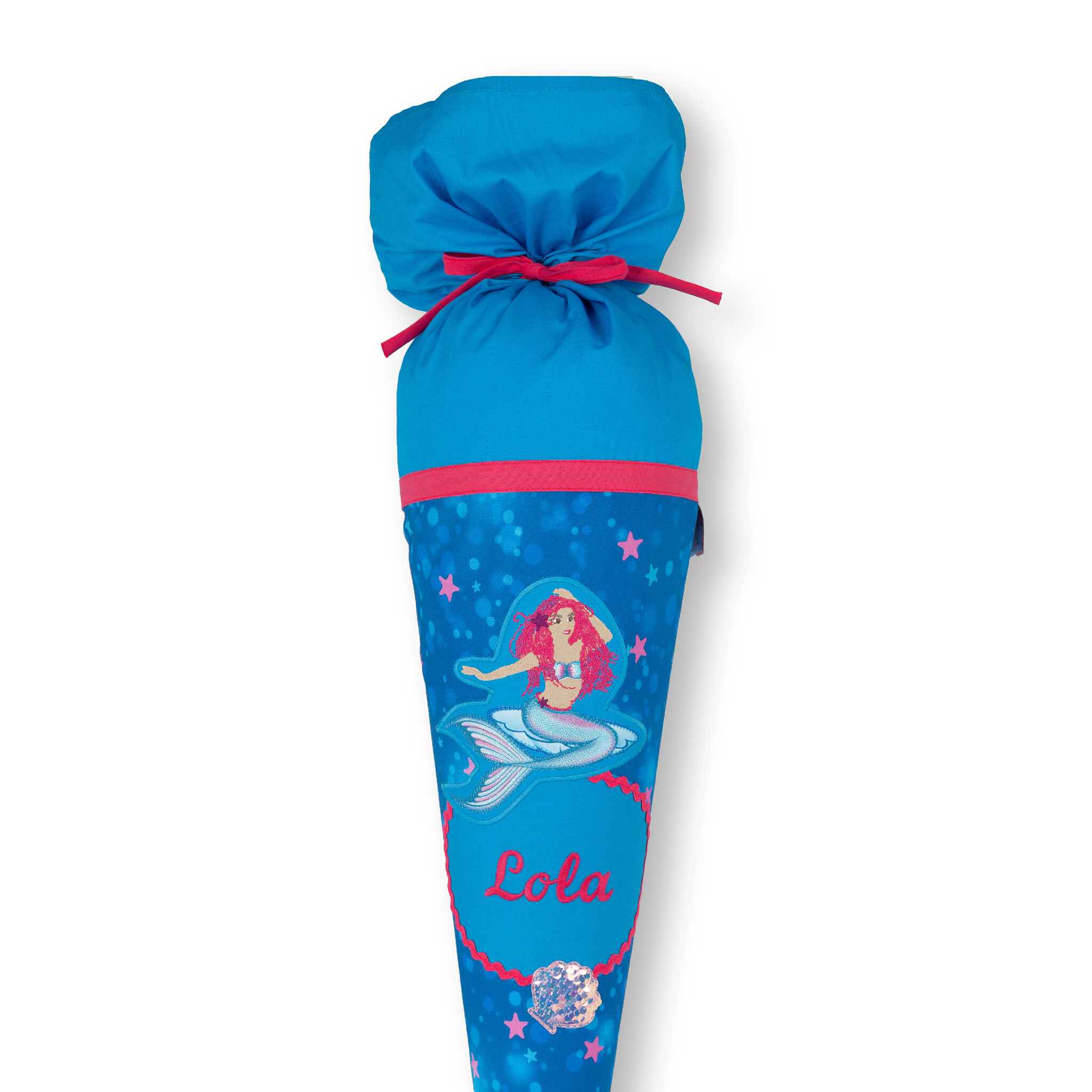 crêpes suzette Stoffschultüte Mermaid Lola Step by Step  perfekt für den Schulanfang – Variante: mit Wunschnamen