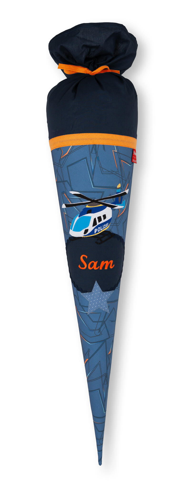 crêpes suzette Stoffschultüte Step by Step Helicopter Sam, bestickt mit Deinem Wunschnamen – Variante: mit Wunschnamen