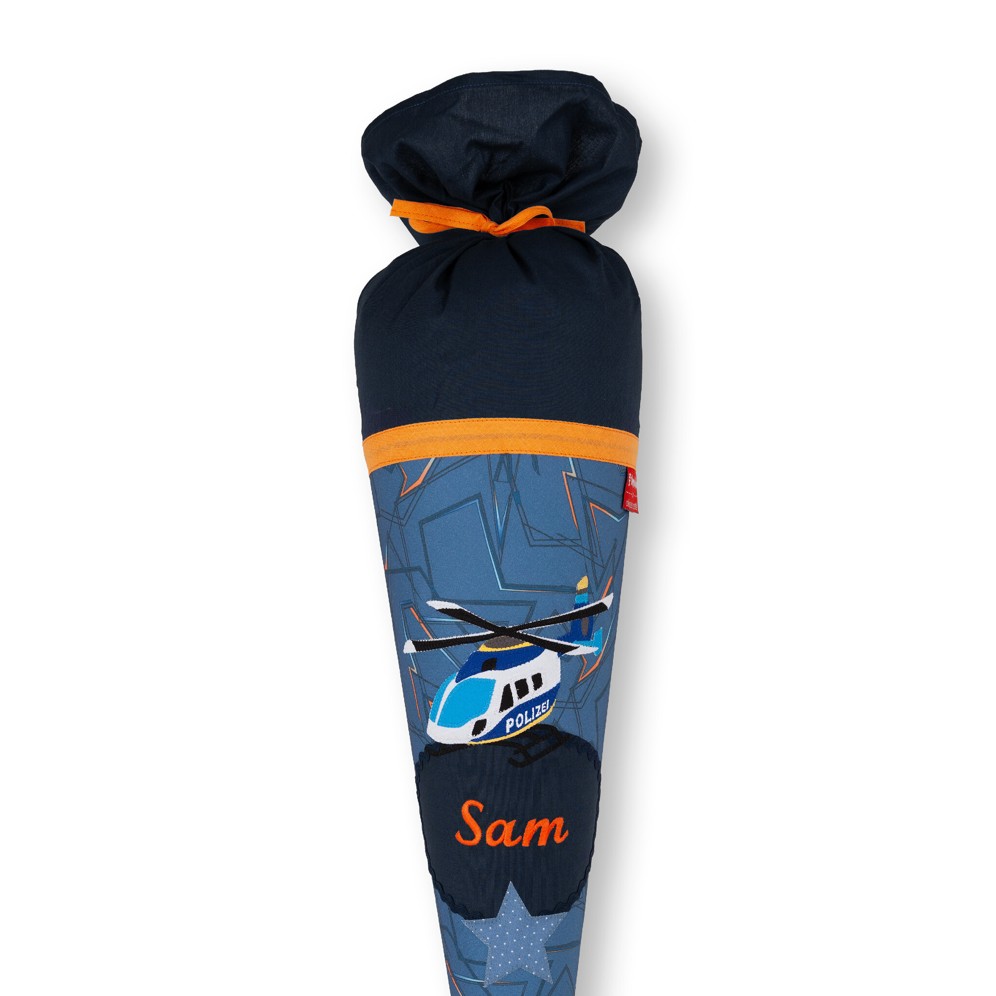 crêpes suzette Stoffschultüte Step by Step Helicopter Sam, bestickt mit Deinem Wunschnamen – Variante: mit Wunschnamen