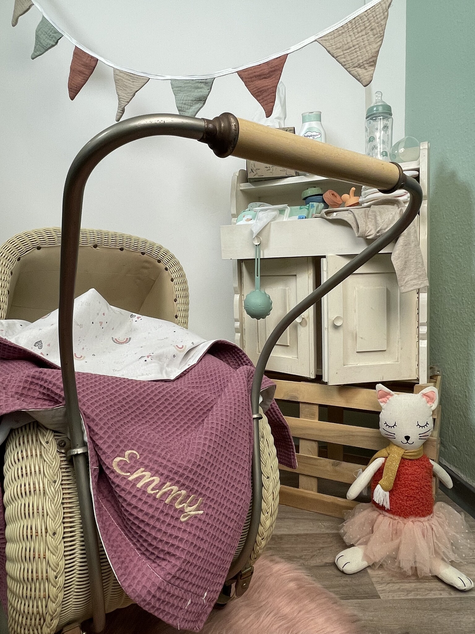 crêpes suzette Wende-Decke aus Baumwollstoff und Waffelpique – Maße: 50 x 70, Fütterung: ohne Fütterung