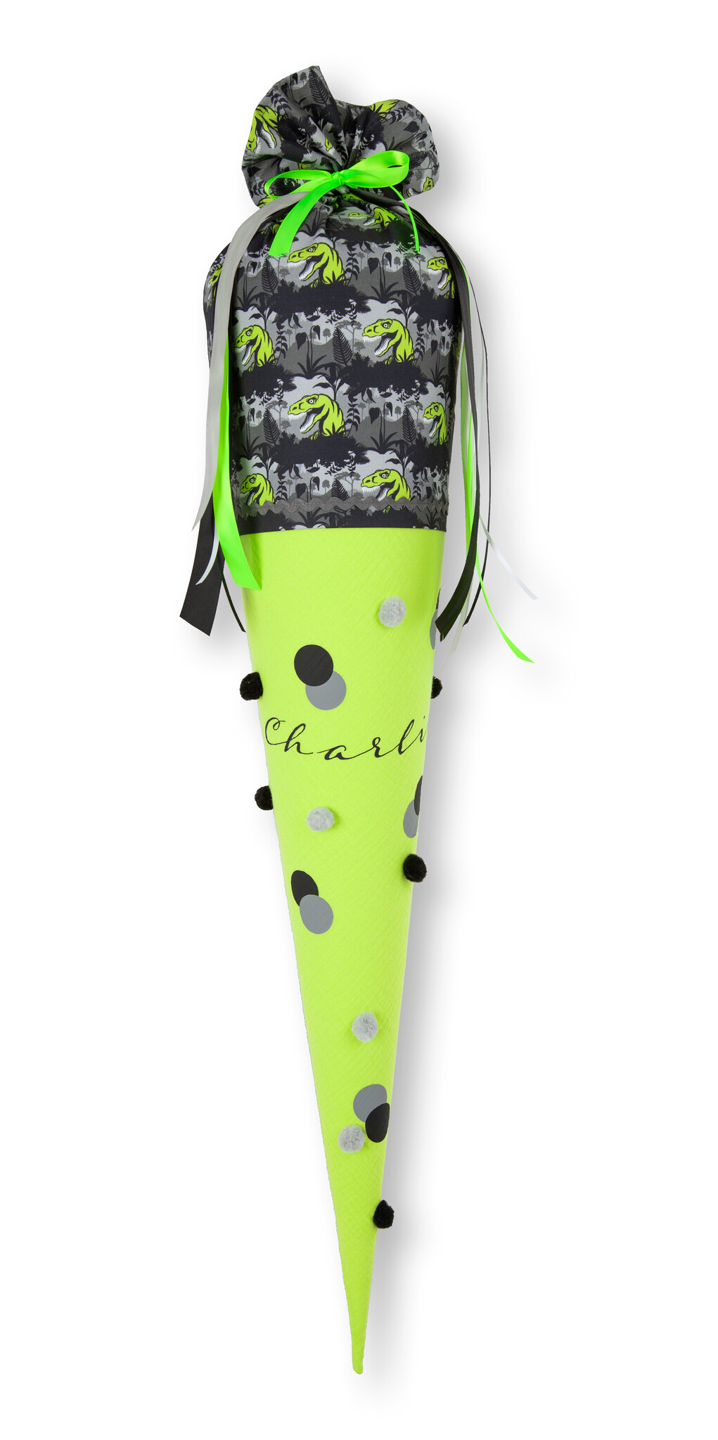 crêpes suzette Bommeltüte zum Schulstart genäht aus Musselin mit vielen tollen Bommeln – Variante: mit Wunschnamen