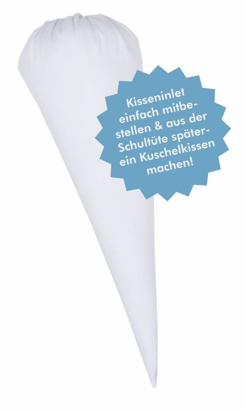 crêpes suzette Schultüte aus Stoff für einen unvergesslichen ersten Schultag in tollen frischen Farbtönen, bestickt mit Einhorn und Deinem Wunschnamen  - Copy