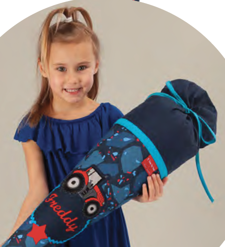 crêpes suzette Stoffschultüte passend zu Step by Step Schulranzen Traktor Freddy I bestickt mit Wunschnamen – Variante: mit Wunschnamen