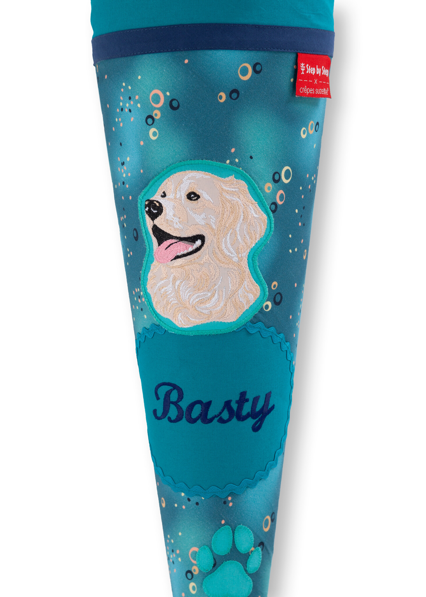 crêpes suzette Schultüte aus Stoff mit Wunschnamen I passend zu Step by Step Dog Basty – Variante: mit Wunschnamen