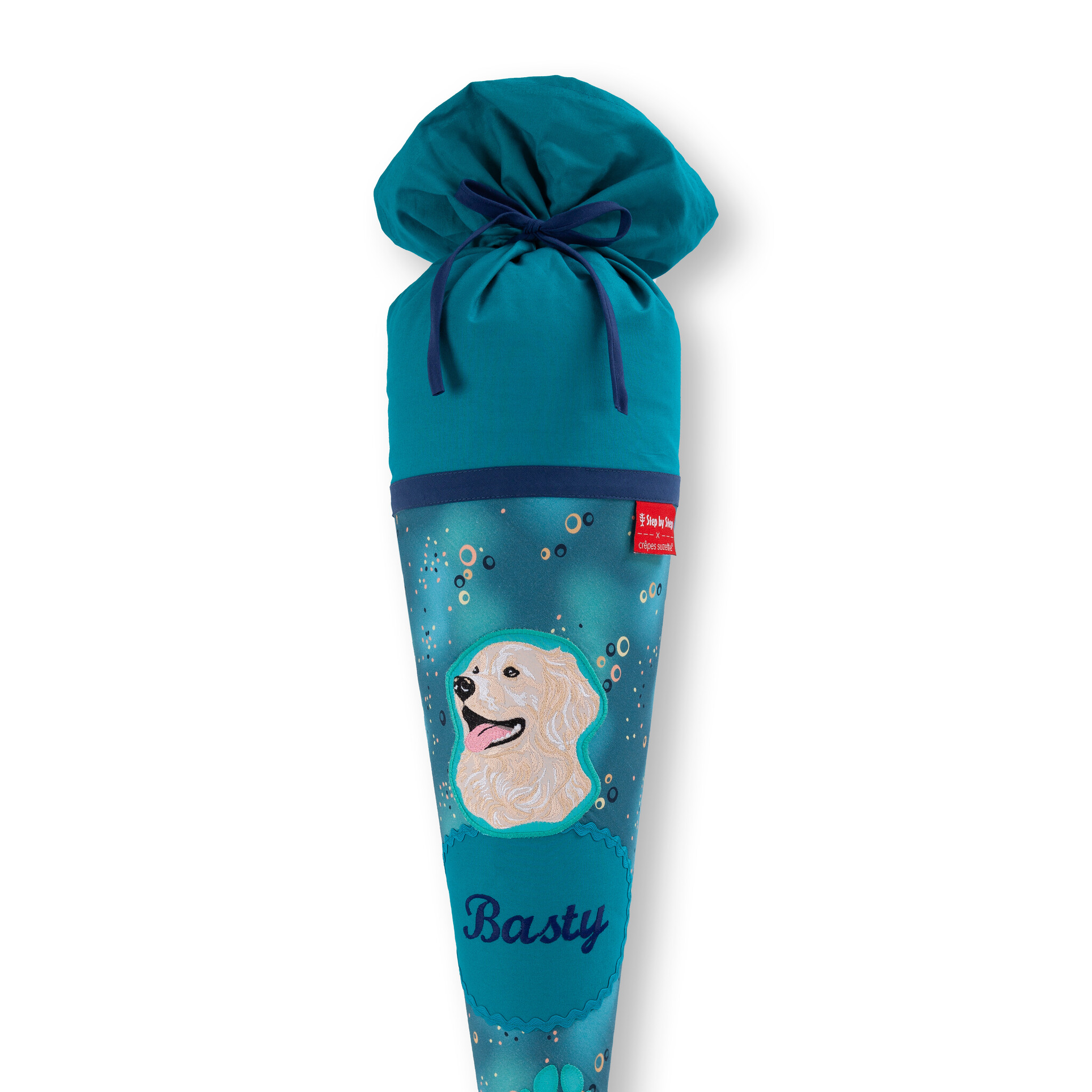 crêpes suzette Schultüte aus Stoff mit Wunschnamen I passend zu Step by Step Dog Basty – Variante: mit Wunschnamen