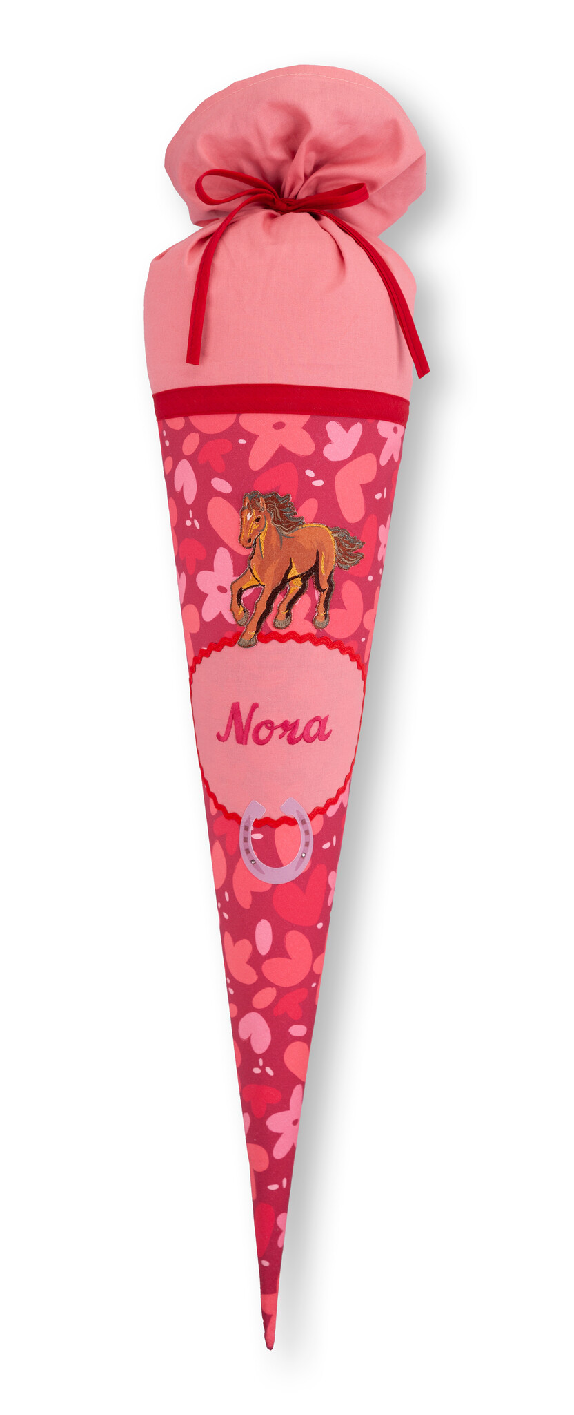 crêpes suzette Stoffschultüte Wild Horse Nora mit Namen • Handarbeit aus Köln • exklusiv lizenziert Step by Step • Himbeerrot mit Pink • Schultüte Pferd • wandelbar zum Kuschelkissen – Variante: mit Wunschnamen