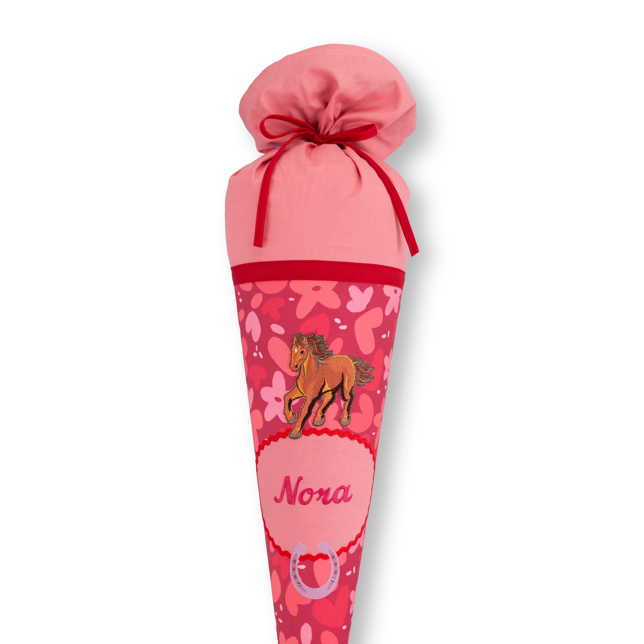 crêpes suzette Stoffschultüte Wild Horse Nora mit Namen • Handarbeit aus Köln • exklusiv lizenziert Step by Step • Himbeerrot mit Pink • Schultüte Pferd • wandelbar zum Kuschelkissen – Variante: mit Wunschnamen