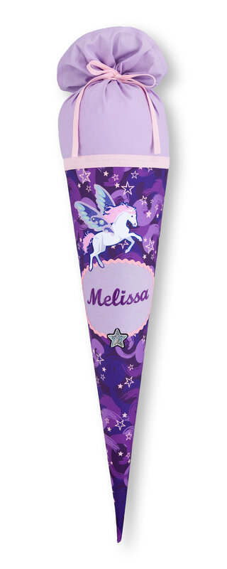 crêpes suzette ✔ Stoffschultüte Pegasus Liv ✔ personalisiert mit Namen ✔ Handarbeit aus Köln ✔ Exklusiv lizenziert Step by Step ✔ Lila Pegasus-Motiv ✔ wandelbar zum Kuschelkissen ✔ Perfekt für die Einschulung 2026 – Variante: mit Wunschnamen
