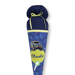 crêpes suzette Stoffschultüte Police Truck Charly • Handgenäht & personalisiert mit Polizeiwagen, lizensiert durch Step by Step, Polizei Schultüte