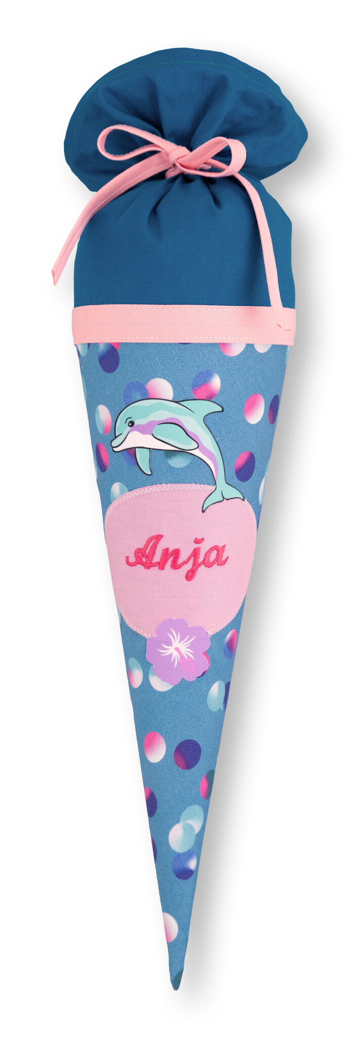 crêpes suzette Geschwisterschultüte passend zu Step by Step Schulranzen Dolphin Finja, bestickt mit Wunschnamen – Varianten: mit Motiv und Namensbestickung