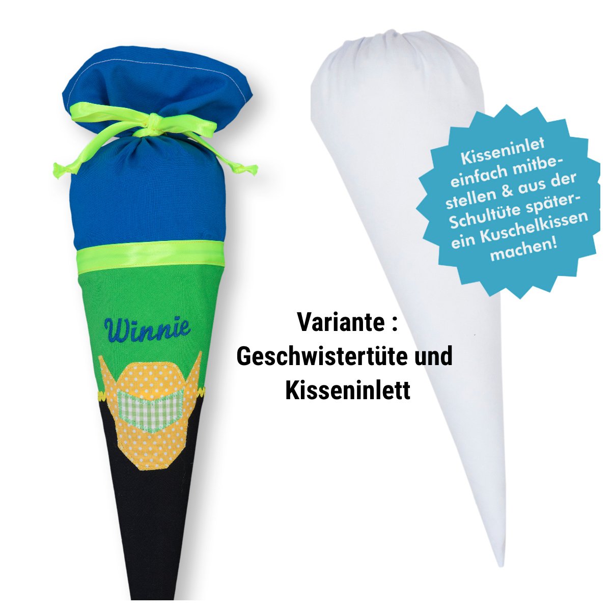 crêpes suzette Geschwisterschultüte passend zu Step by Step Schulranzen Pegasus Liv, bestickt mit Wunschnamen – Varianten: mit Motiv und Namensbestickung