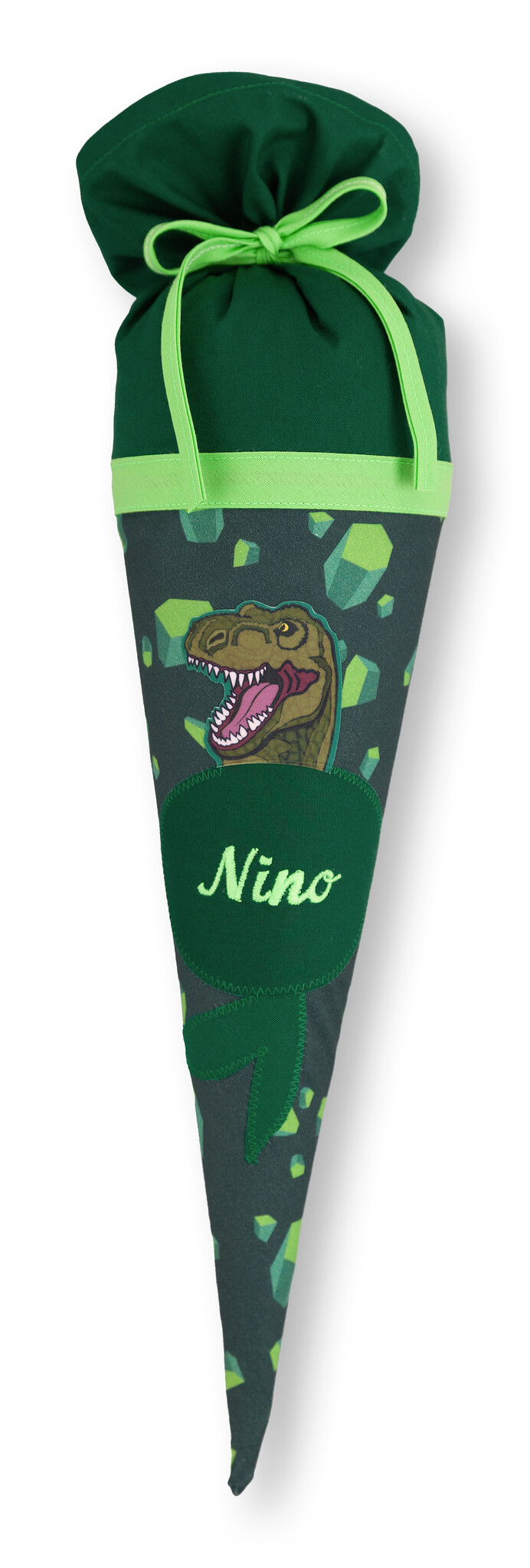 crêpes suzette Geschwisterschultüte passend zu Step by Step Schulranzen Dino Targo, bestickt mit Wunschnamen – Varianten: mit Motiv und Namensbestickung