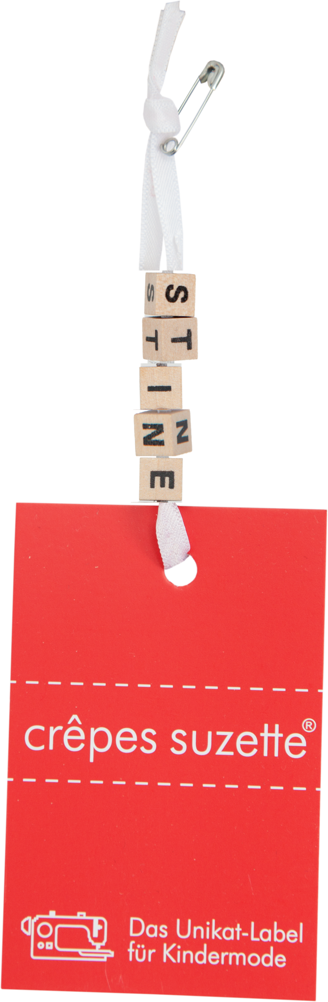 crêpes suzette Personalisiertes Namenskissen in beige kariert mit Reh, Vogel und Blätter I Geschenk zur Geburt, Taufe oder Geburtstag