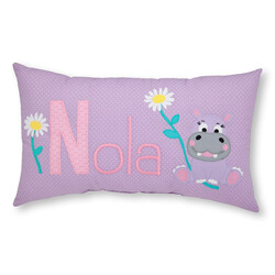 crêpes suzette Namenskissen I Nilpferd, Blumen und Kirschen I Flieder I mit Wunschnamen