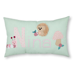 crêpes suzette Namenskissen I Igel, Pilz und Raupe I Mint I mit Wunschnamen