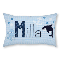 crêpes suzette Namenskissen I Wal, Anker und Oktopus I Hellblau I mit Wunschnamen