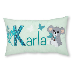 crêpes suzette Namenskissen Koala, Schmetterlinge und Blätter I Mint I mit Wunschnamen