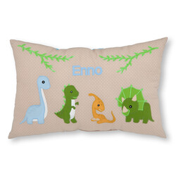 crêpes suzette Namenskissen Dinosaurier und Blätter I Beige I mit Wunschnamen