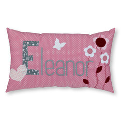 crêpes suzette Namenskissen Blumen und Schmetterlinge I Rosa I mit Wunschnamen