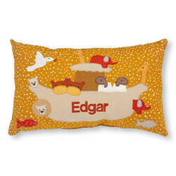 crêpes suzette Namenskissen Arche mit Tieren I Senfgelb I mit Wunschnamen