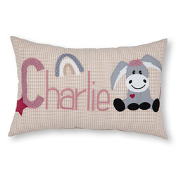 crêpes suzette Namenskissen Esel, Regenbogen und Stern I Beige I mit Wunschnamen