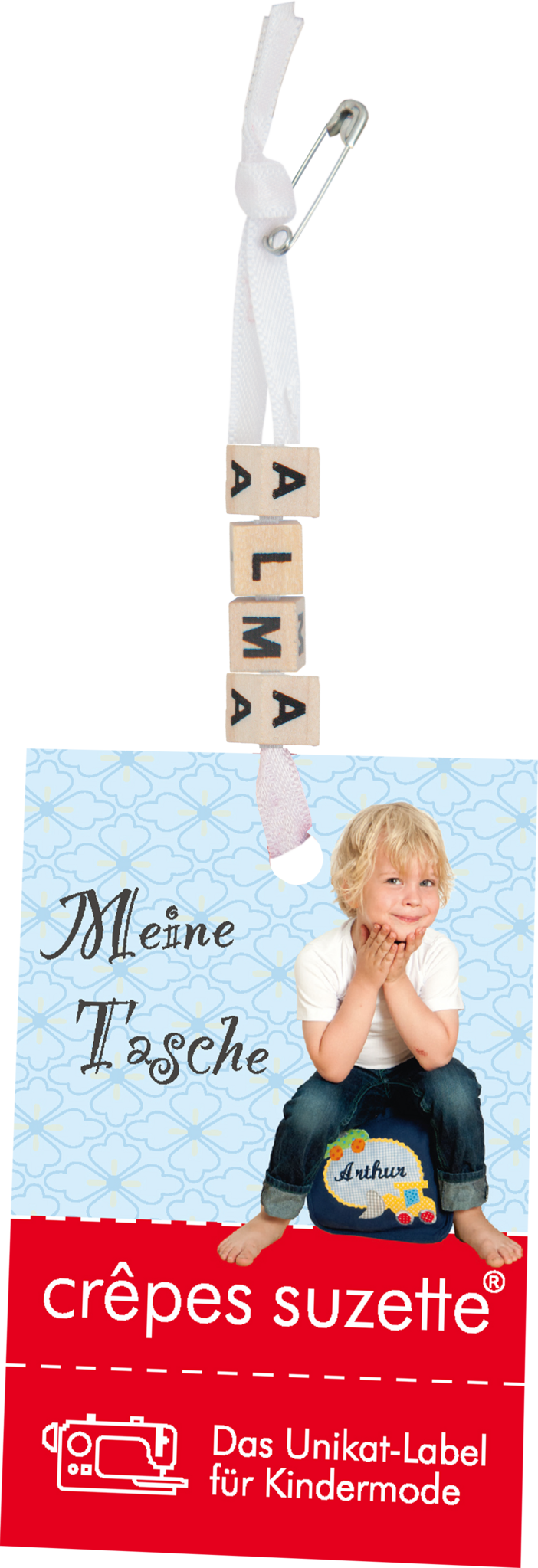 crêpes suzette Kindergartentasche mit Namen bestickt Motiv: Giraffe