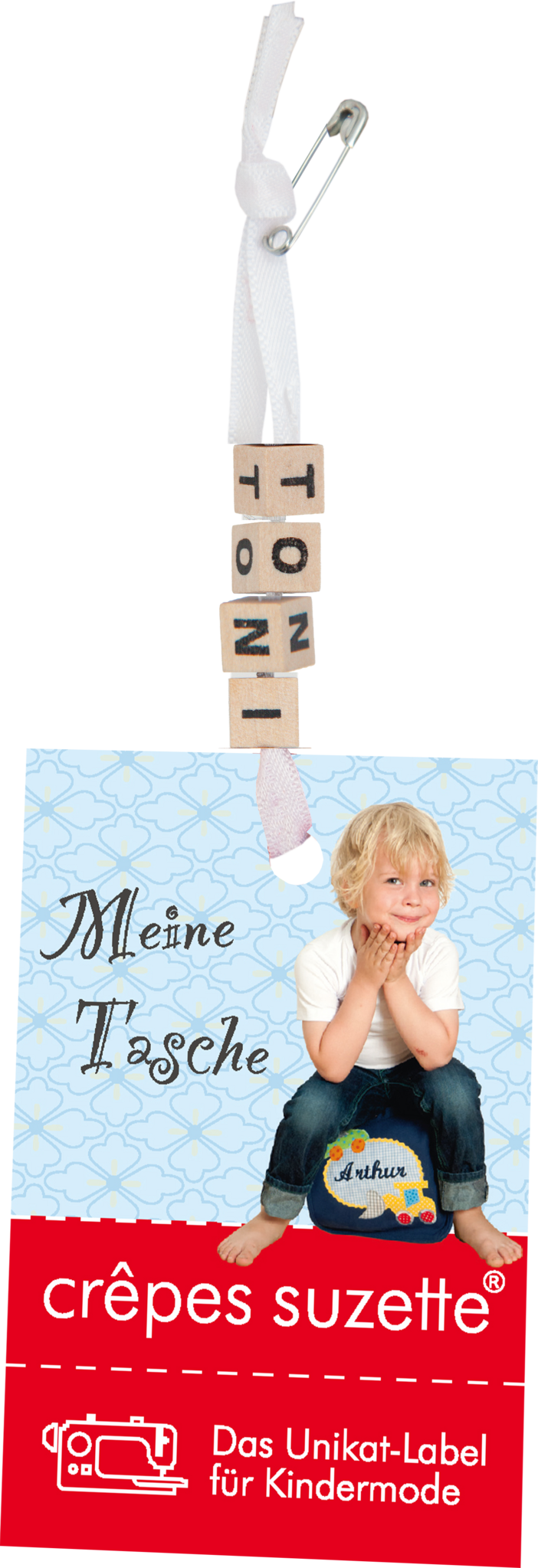 crêpes suzette Kindergartentasche mit Namen bestickt Motiv: Blumen