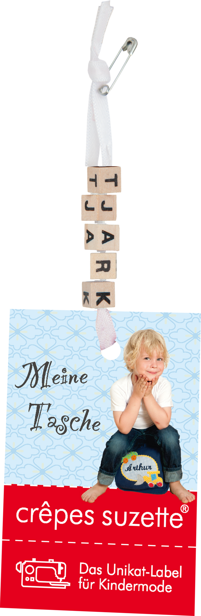 crêpes suzette Kindergartentasche mit Namen bestickt Motiv: Traktor