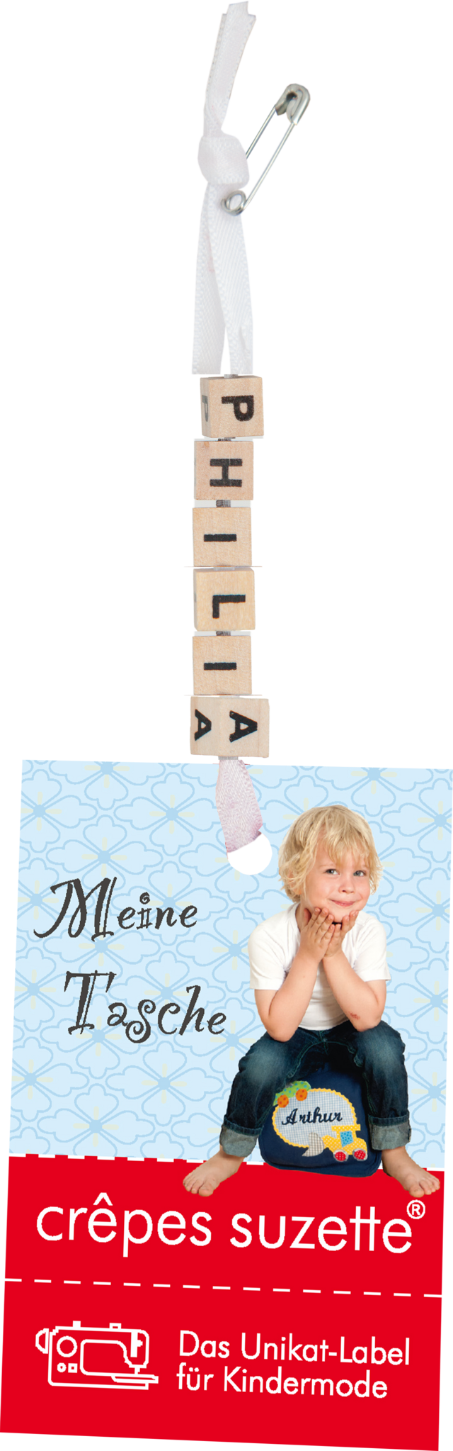 crêpes suzette Kindergartentasche mit Namen bestickt Motiv: Eistüte