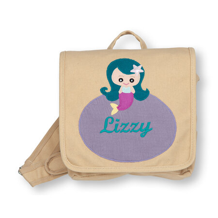 crêpes suzette crêpes suzette Kindergartentasche mit Namen bestickt Motiv: Meerjungfrau