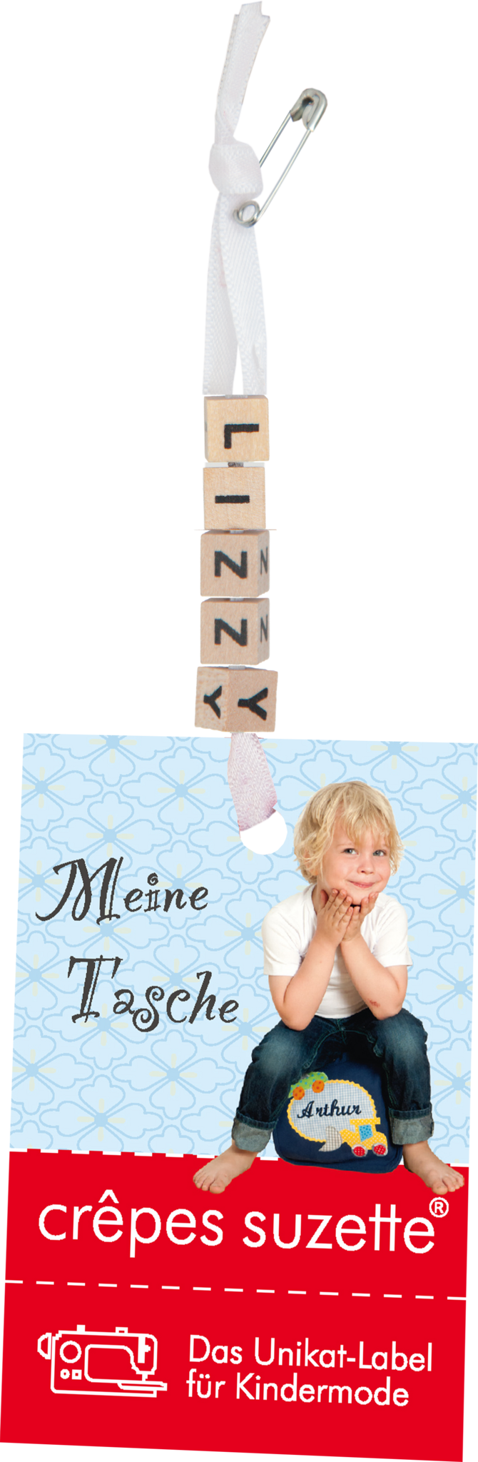 crêpes suzette Kindergartentasche mit Namen bestickt Motiv: Meerjungfrau