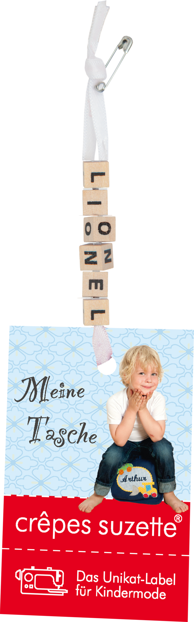 crêpes suzette Kindergartentasche mit Namen bestickt Motiv: Löwe