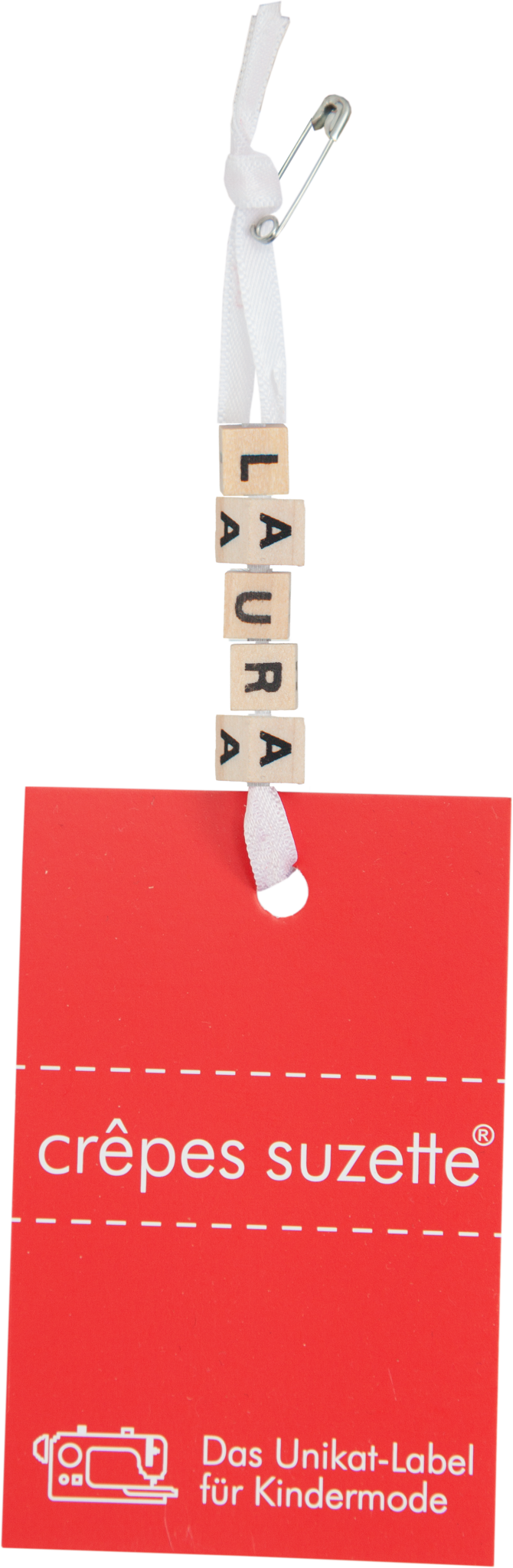 crêpes suzette Namenskissen Arche Noah für Mädchen, Farbe: Rosa kariert