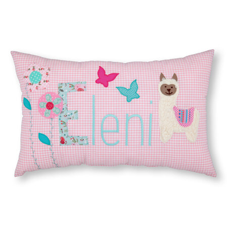 crêpes suzette Namenskissen Lama für Mädchen zur Taufe